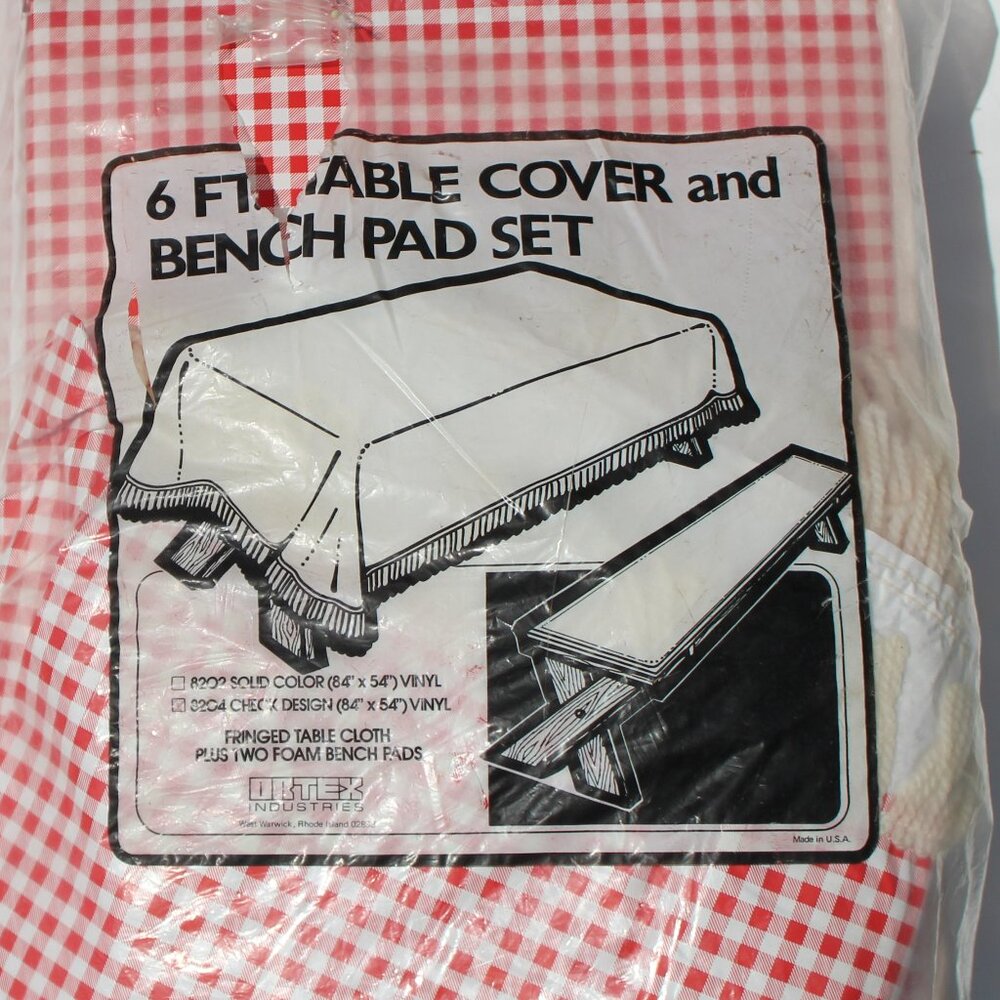 Vintage Picnic Table Cloth with Bench Pads